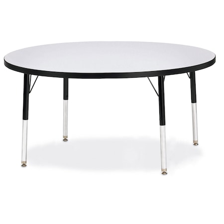 Jonti-Craft Berries Round Activity Table, 48 in. Diameter, E-height, Freckled Gray/Black/Black 6433JCE180